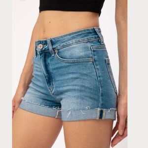 KanCan High Rise Medium Wash Jean Shorts